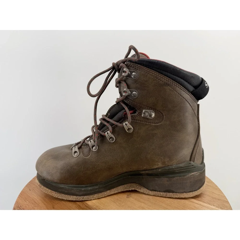 Simms Freestone Wading Boots Mens 8‎ Brown Felt Sole Fly Fishing Gear 23914-00